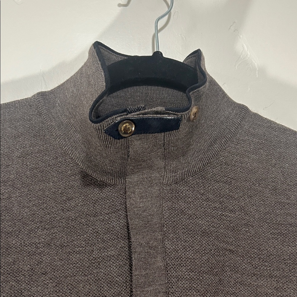 Men's Zegna Wool Brown Sweater L/XL - Picture 5 of 13